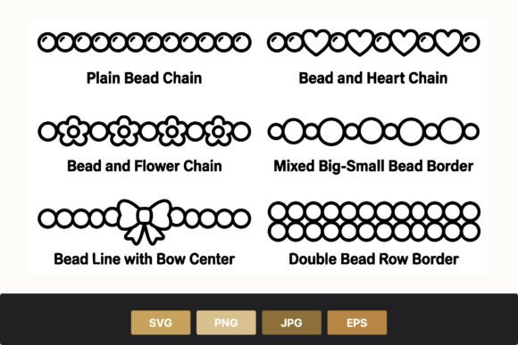 Bead Chain Borders Black White: Elevating Design with Timeless Elegance