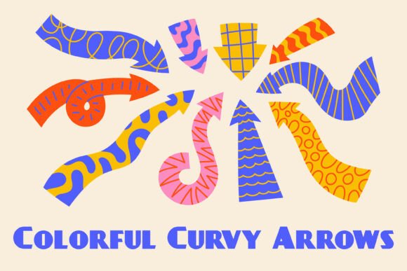 Colorful Curvy Arrows PNG Clipart: Elevating Design with Dynamic Directional Symbols