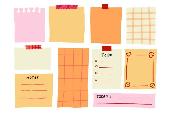 Colorful Sticky Notes Memo Planner SetAr