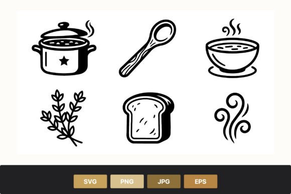 Cooking Pot Spoon and Food Line Art Set: A Practical Guide for Designers