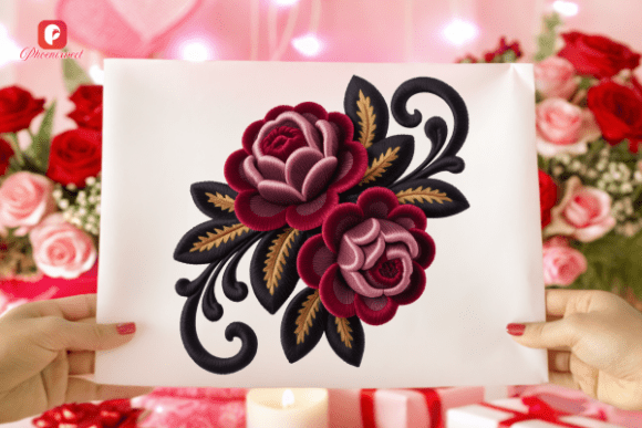 Elevating Creative Projects with the Timeless Allure of Botanical Gothic Floral Red Rose PNG
