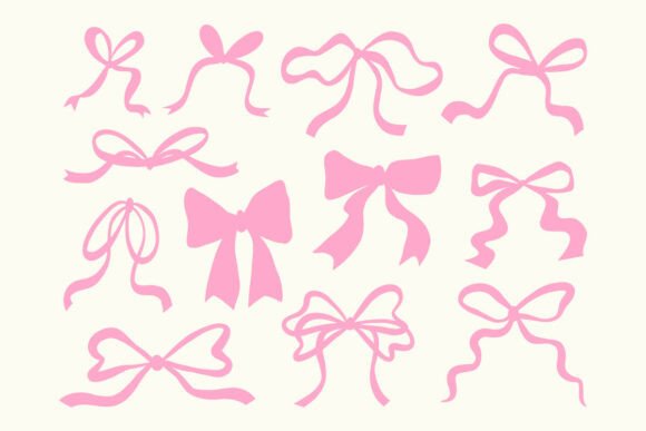 Elevating Design with the Cute Ribbon Bow Hand Drawn Bundle Set
