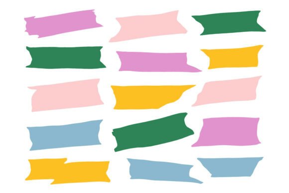 Elevating Digital Design with the Colorful Brush Stroke Banner Shapes Set