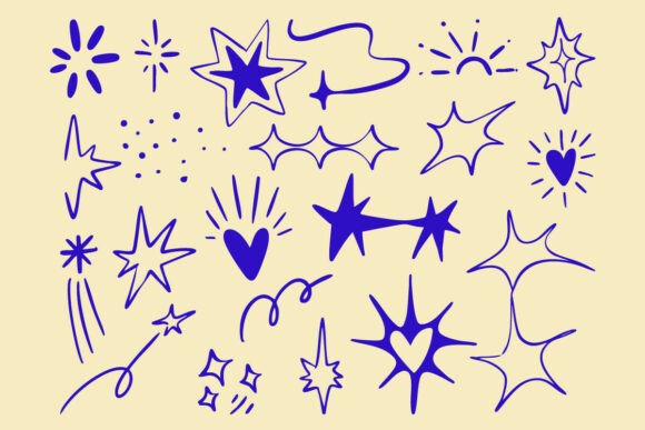 Elevating Digital Design with the Sparkle Star Doodle Magic Elements Set