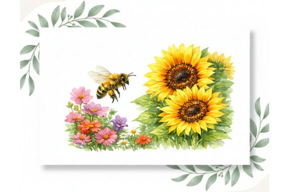 Evaluating the Bee Sunflower Watercolor PNG for Creative Projects
