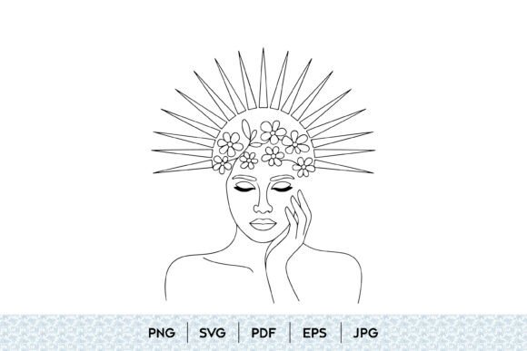Floral Sun Goddess Line Art: A Guide to Celestial Minimalism