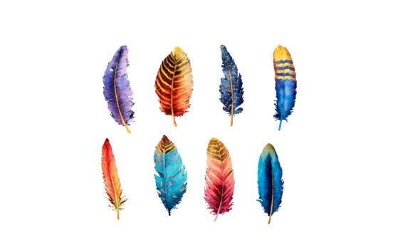 Infuse Your Designs with Bohemian Elegance: The Ultimate Watercolor Feather Clipart Collection