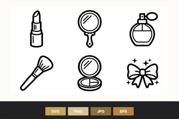 Makeup Tools Vector Art Line Icons: An Evaluation