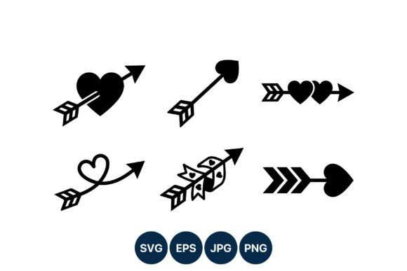 Mastering Romance and Direction: The Power of Heart Arrow Black Vector Icons