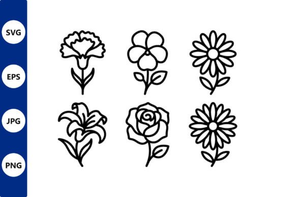Mastering the Six Flower Line Art Set Vector for Professional Design Results
