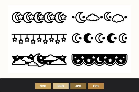 Moon Star Cloud Line Art Border: A Strategic Asset for Visual Communication