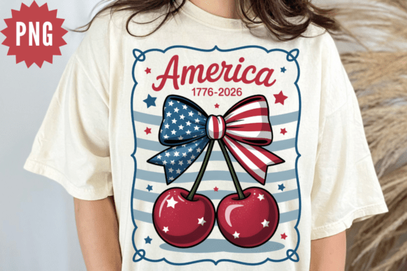 Patriotic Cherry Bow PNG Clipart Design: Elevating Your Independence Day Projects