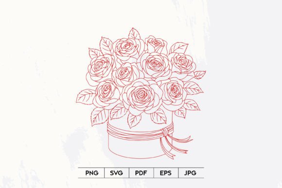 Rose Bouquet Box Line Art SVG: The Ultimate Design Asset