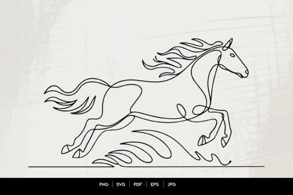 Running Horse Line Art SVG: Elegant Equine Designs