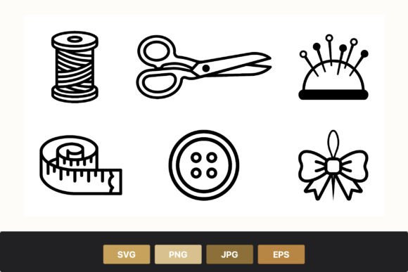 Sewing Tools Black and White Line Art: A Practical Guide for Designers and Creators