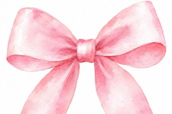 Soft Pink Watercolor Bow Collection: Elevating Your Design Projects with Delicate Elegance