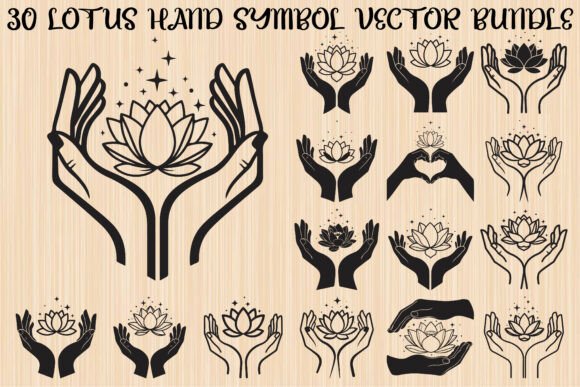 Spiritual Lotus Hand Symbol Bundle