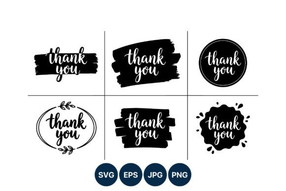 Thank You Script Brush Lettering Vector