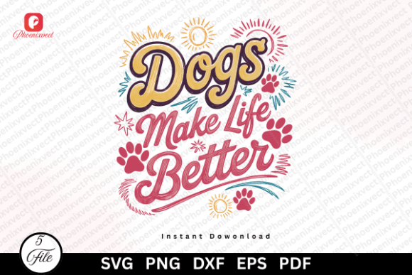The Art and Utility of Retro Pet Mom Dogs Make Life Better PNG Designs