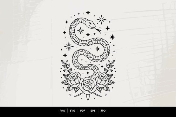 The Strategic Value of Mystic Snake and Roses Line Art SVG in Modern Digital Design