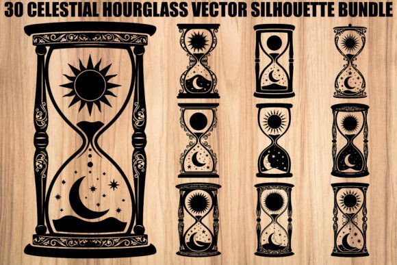 Unlocking Cosmic Creativity with the Celestial Hourglass Silhouette Bundle