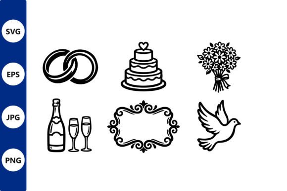 Wedding Icon Set Rings Cake Bouquet: Elevating Your Design Projects with Timeless Symbols
