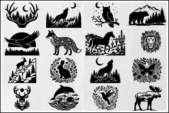 Wildlife Forest Silhouette SVG Bundle